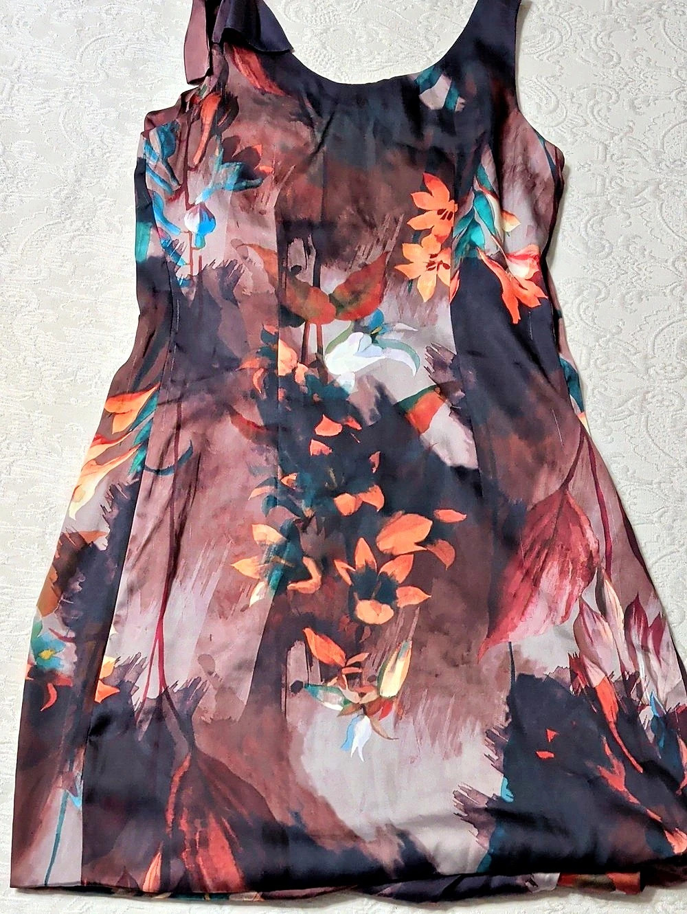 H&M Autumn Floral Dress in Black & Brown Size 2